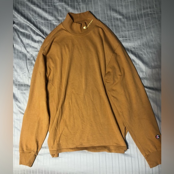 Champion Light Brown Long Sleeve Turtleneck style Shirt - Picture 1 of 3